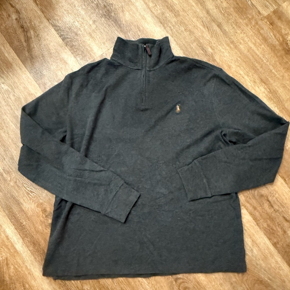 Polo Ralph Lauren Estate Rib Quarter Zip Large Gray